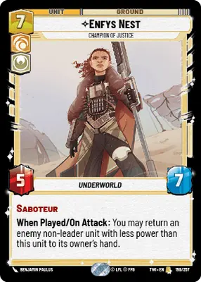Enfys Nest, Champion of Justice