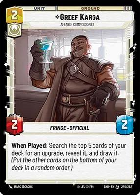 Greef Karga, Affable Commissioner