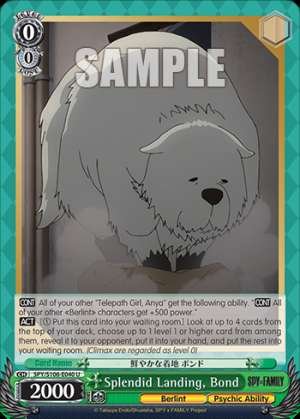 Splendid Landing, Bond