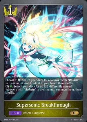 Supersonic Breakthrough
