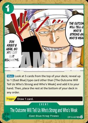 The Outcome Will Tell Us Who's Strong and Who's Weak