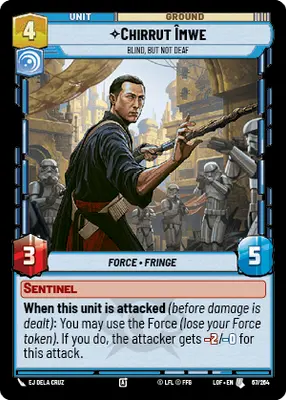 Chirrut Îmwe Blind, but not Deaf