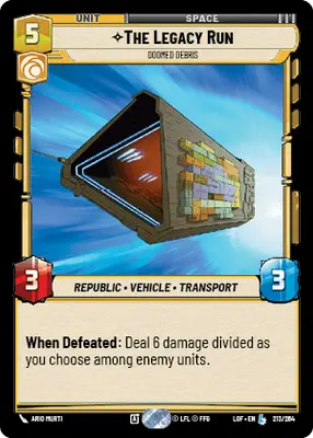 The Legacy Run Doomed Debris