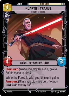 Darth Tyranus Servant of Sidious