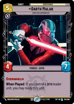 Darth Malak Covetous Apprentice
