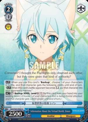 Information About the Virtual World, Sinon