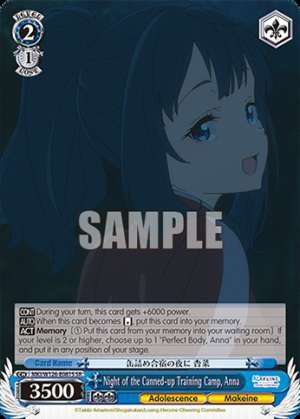 Night of the Canned-up Training Camp, Anna