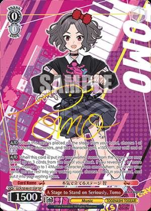 A Stage to Stand on Seriously, Tomo