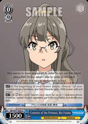 Contents of the Printout, Rio Futaba