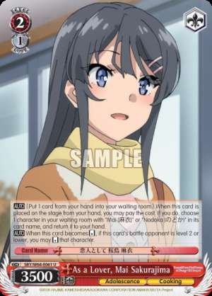 As a Lover, Mai Sakurajima