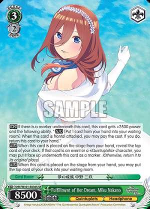 Fulfillment of Her Dream, Miku Nakano