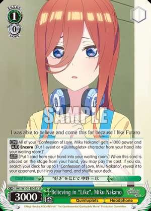 Believing in "Like", Miku Nakano
