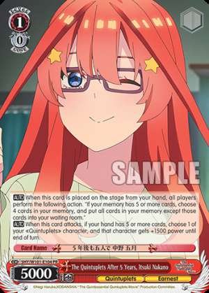 The Quintuplets After 5 Years, Itsuki Nakano