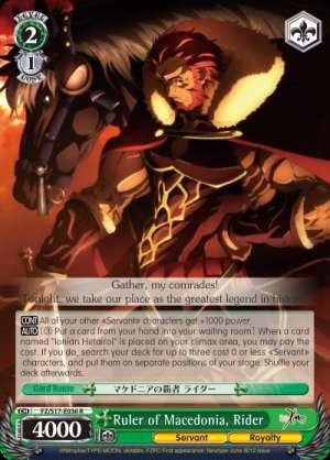 Ruler of Macedonia, Rider