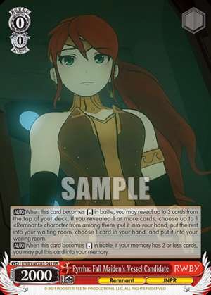 Pyrrha: Fall Maiden's Vessel Candidate