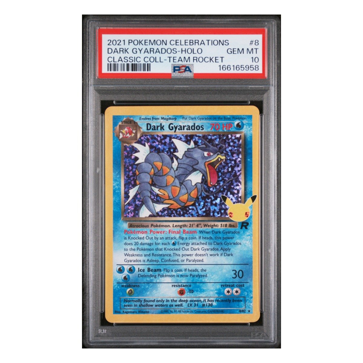 Dark Gyarados Classic Collection Reprint 8/82 PSA 10