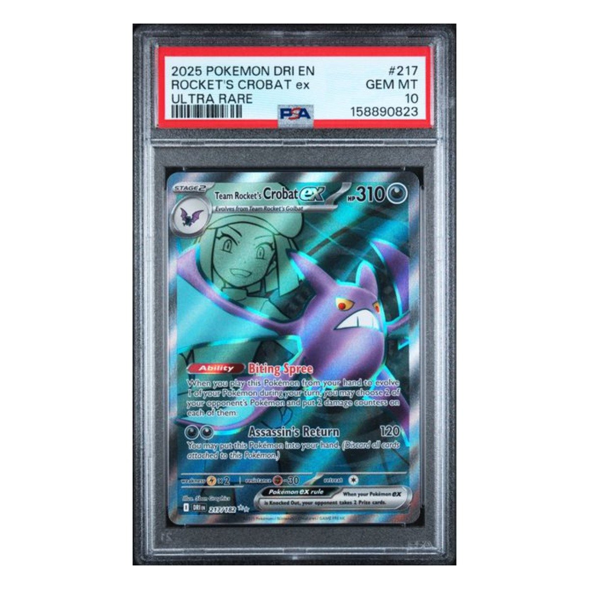 Team Rocket's Crobat Ultra Rare 217/182 PSA 10