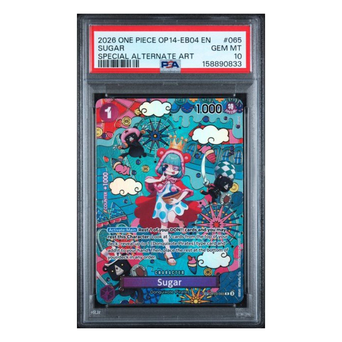 Sugar Rare Alt Art SP OP10-065 OP14 PSA 10