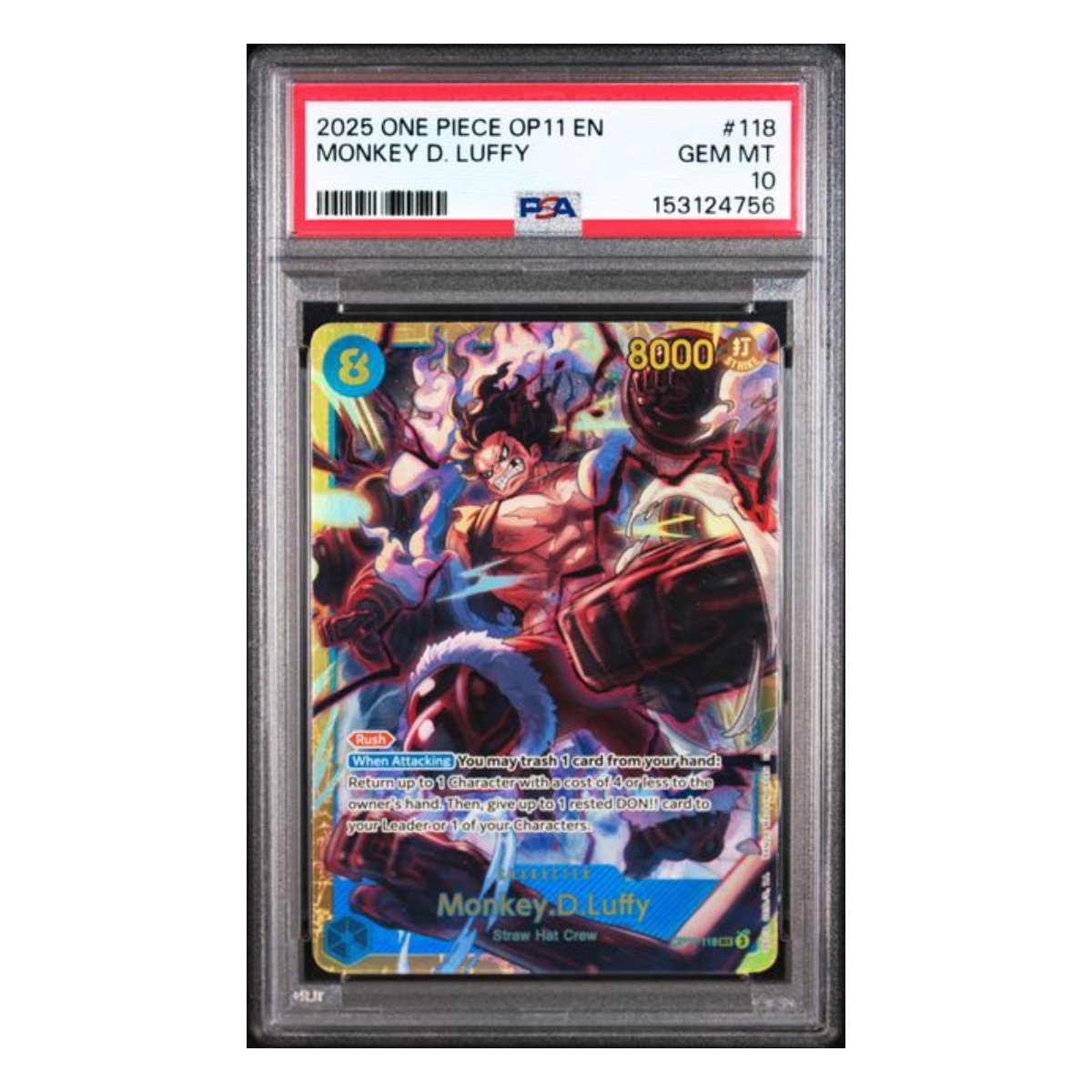 Monkey D. Luffy SEC OP11-118 PSA 10
