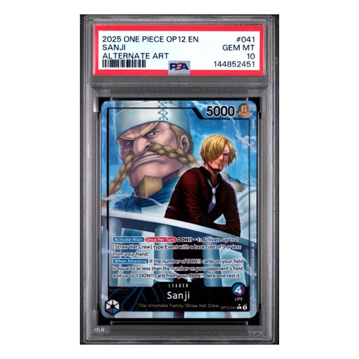 Sanji Leader Alt Art OP12-041 PSA 10