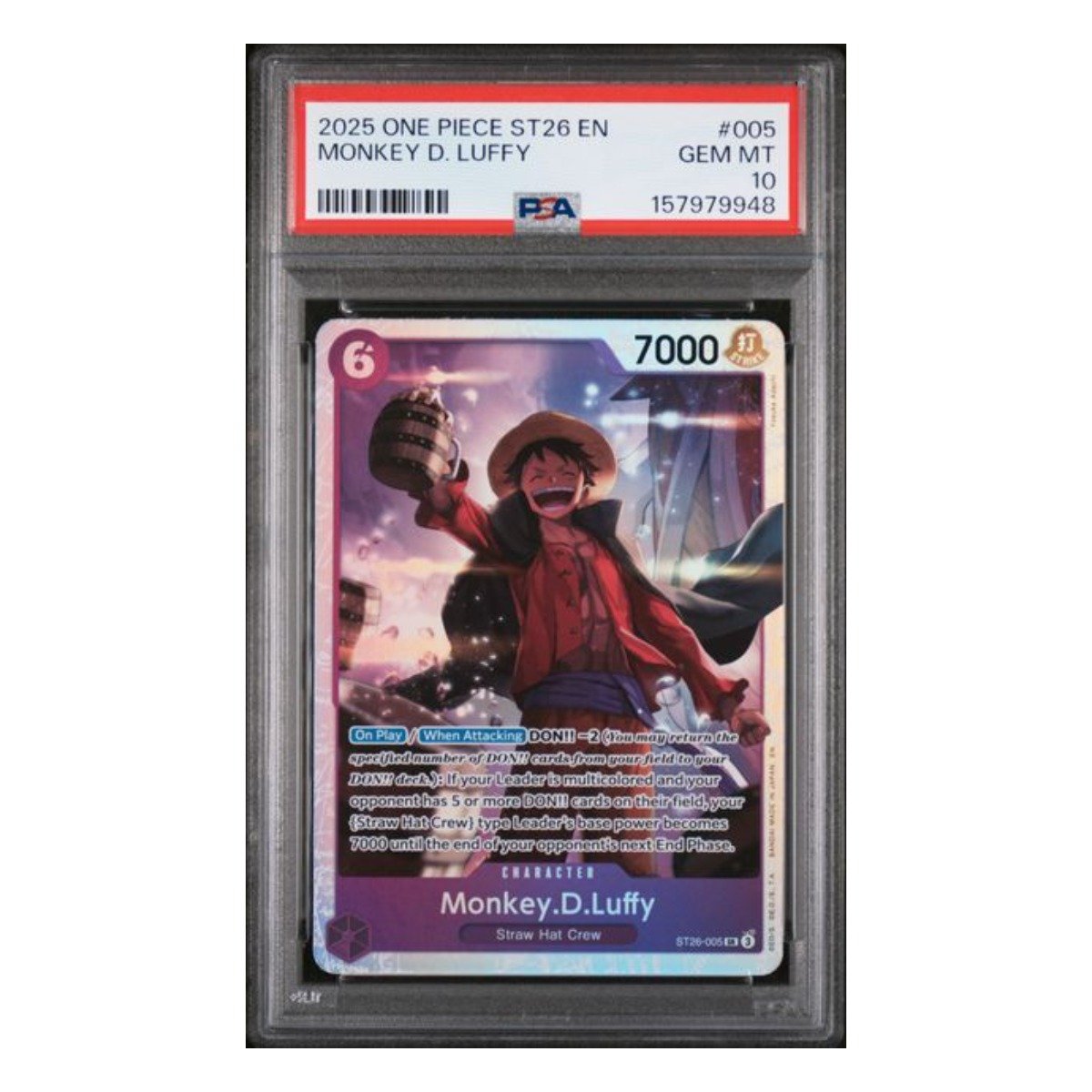 Monkey D. Luffy SR ST26-005 PSA 10