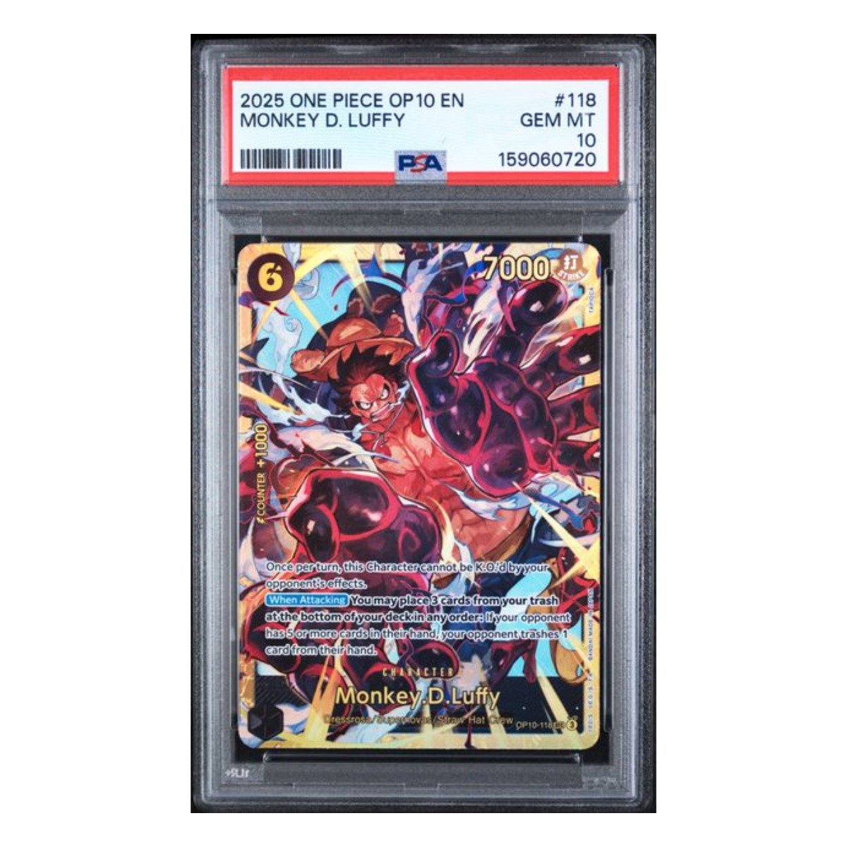 Monkey D. Luffy SEC OP10-118 PSA 10