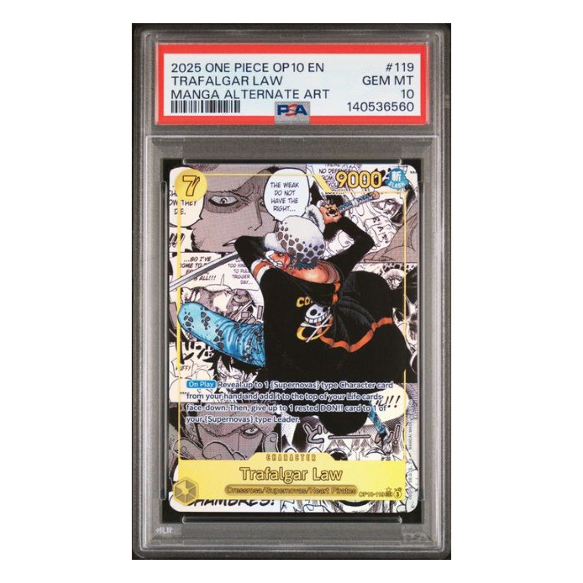 Trafalgar Law SEC Alt Art Manga OP10-119 PSA 10