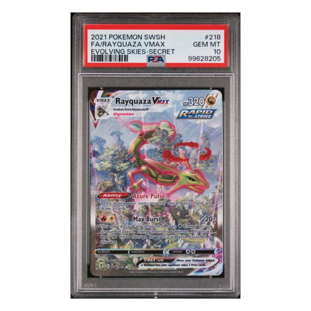 Rayquaza VMAX Secret Rare 218/203 PSA 10